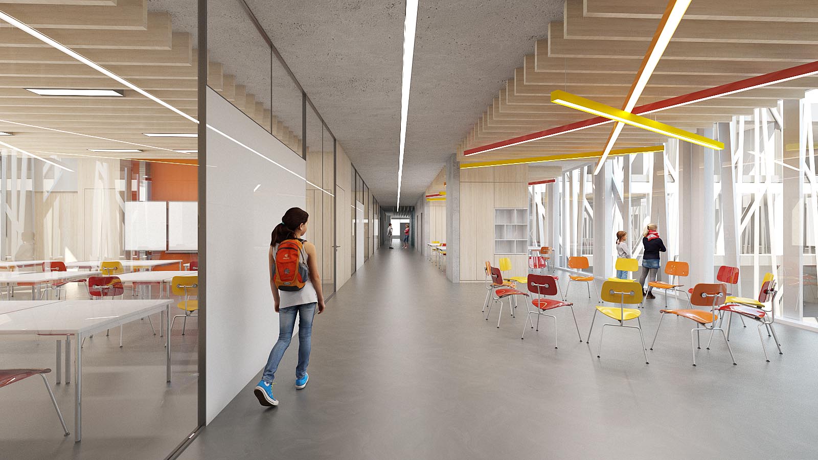 3D Interior, Schule Flur