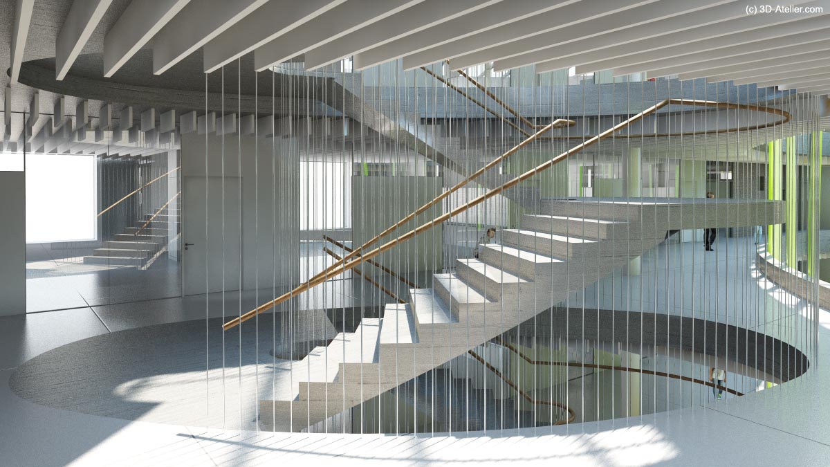 3D Interior, Schule Treppe